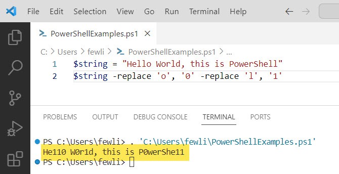 powershell replace multiple characters