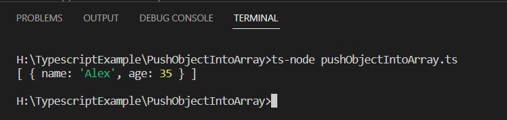 push an object into an array using Concat() in typescript