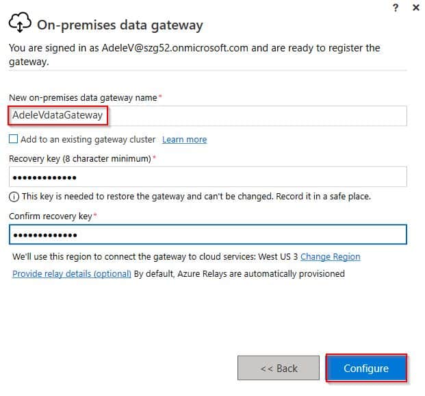 Register data gateway application to local system