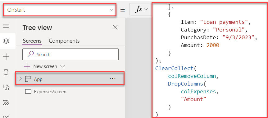 Remove a Column from Power Apps Collection