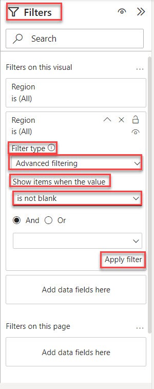 remove blank from slicer power bi