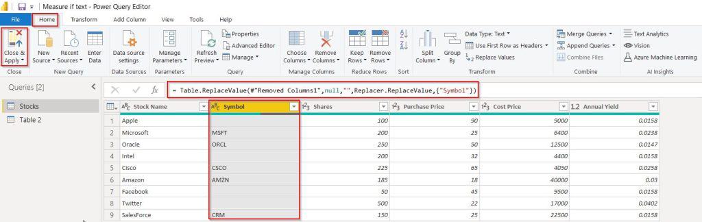 Replace null values from ALL columns into null values Power Query