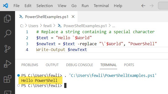 Replace String Containing Special Characters in PowerShell