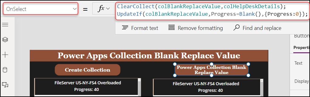 Replace value in power apps collection blank replace value in power apps collection blank