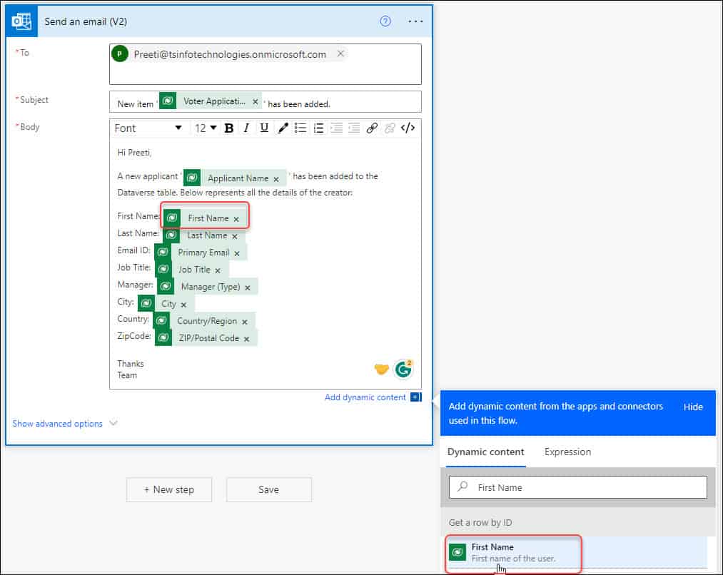 Retrieve creators name from Dataverse table using Power Automate