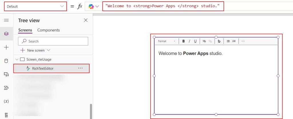 rich text editor control in powerapps