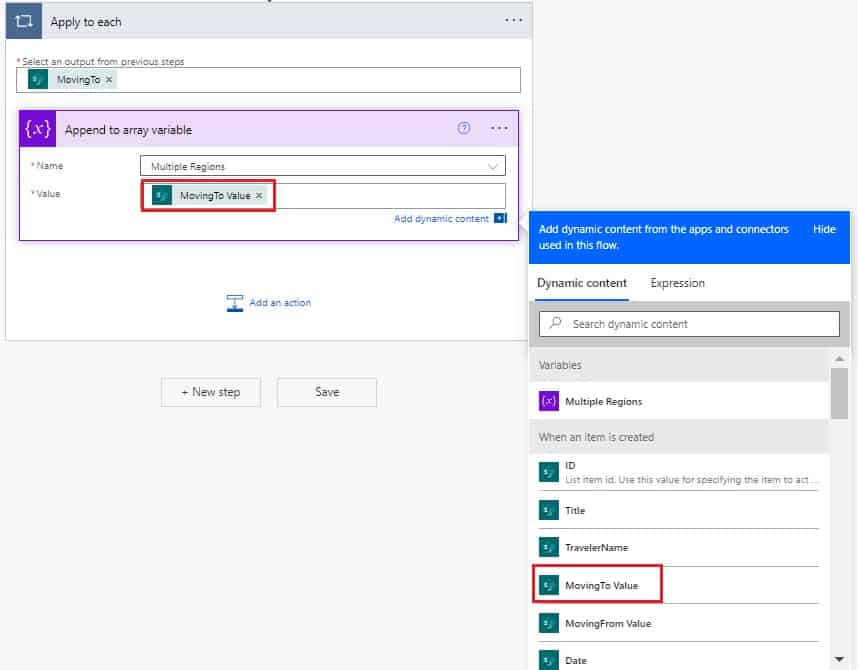 power automate multiple choice to string