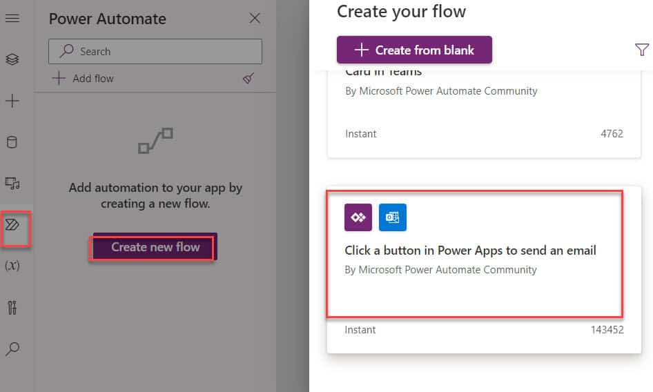 send email from powerapps using power automate