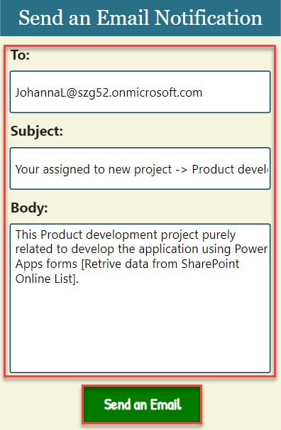 send email from powerapps