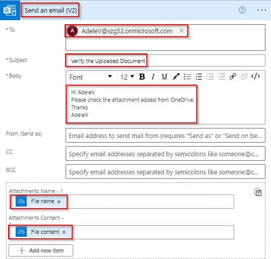 Power Automate send email with multiple attachments from OneDrive