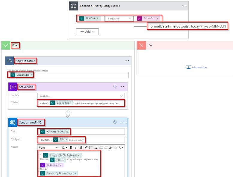 Send Reminders using Microsoft flow