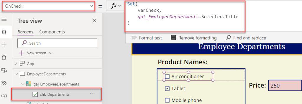 Set a Power Apps Checkbox Value from SharePoint List