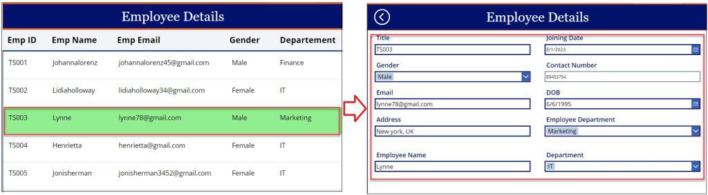 set a variable in power apps gallery using onselect property