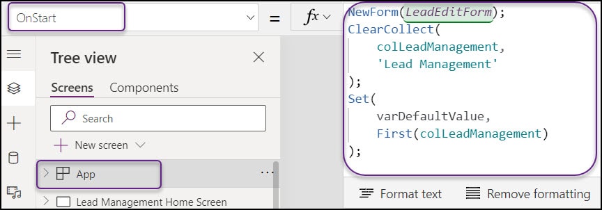 create tabs in power apps form