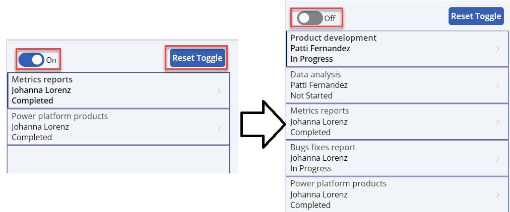 set toggle value powerapps