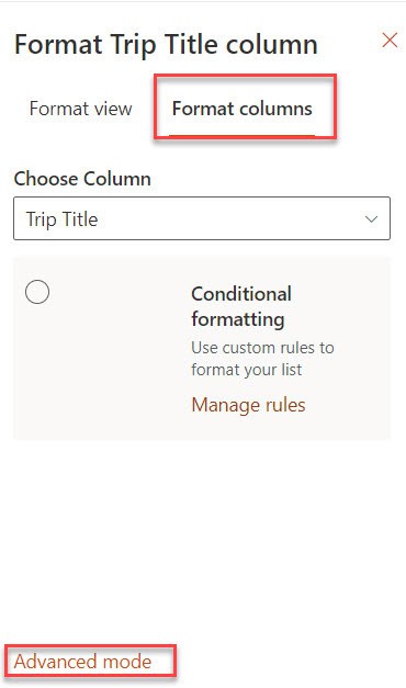 sharepoint column formatting json examples