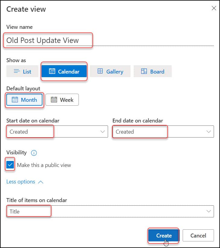 sharepoint create view