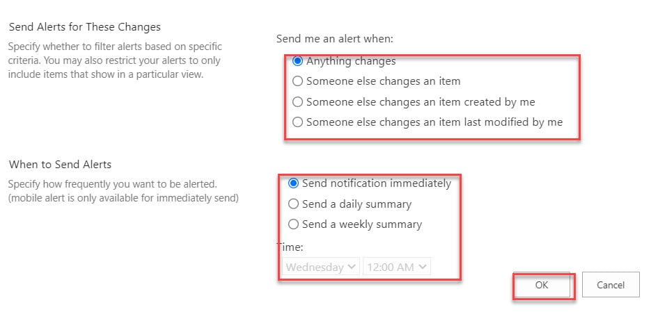 sharepoint email notifications