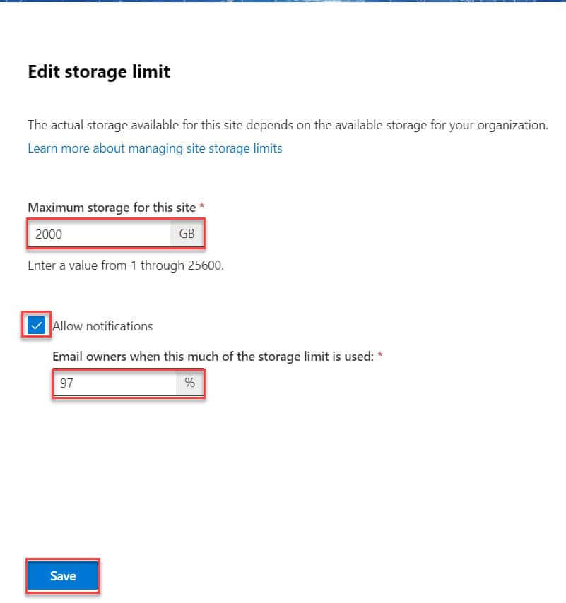 sharepoint error quota exceeded