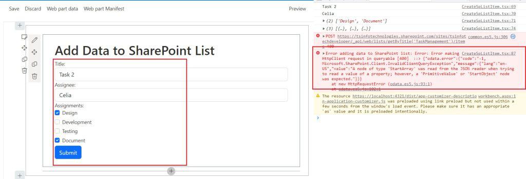 a 'startobject' node or 'primitivevalue' node with null value was expected