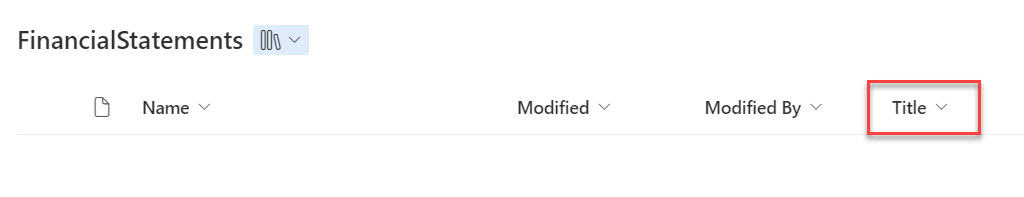 sharepoint library title column