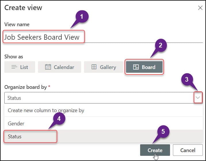 SharePoint List Board View