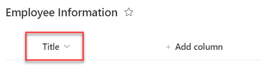 sharepoint list title column