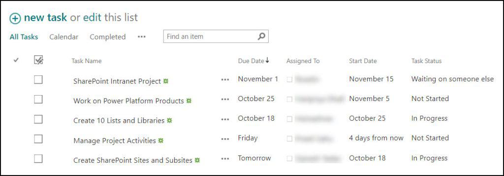 SharePoint Online Gantt Chart