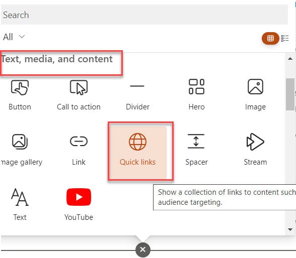 sharepoint quick links grid image size