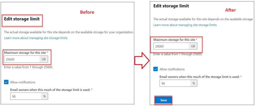 sharepoint storage limits