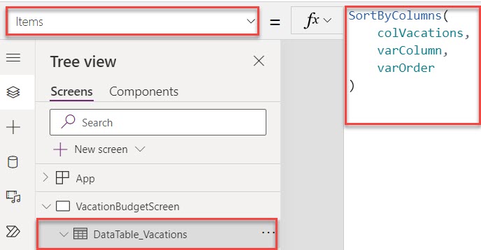 Sort Power Apps Data Table Sort Power Apps Data Table