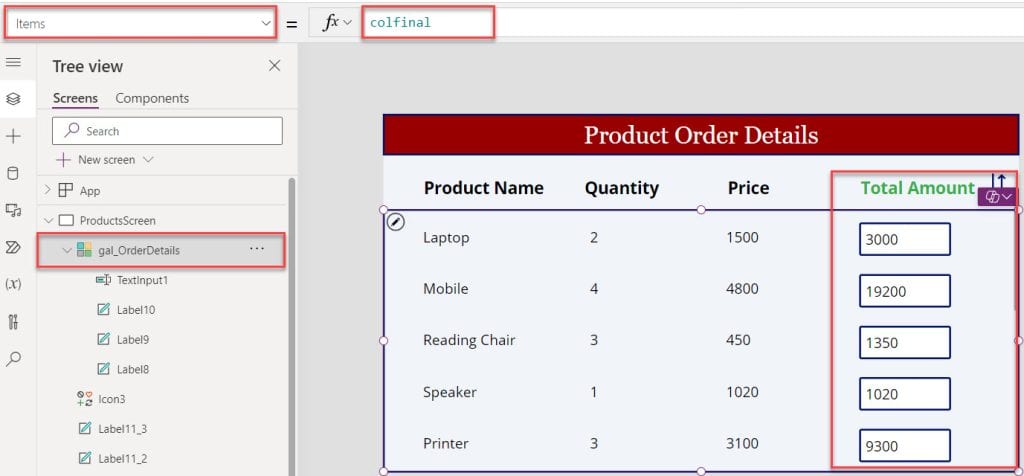 sorting a powerapps gallery control by calculated field