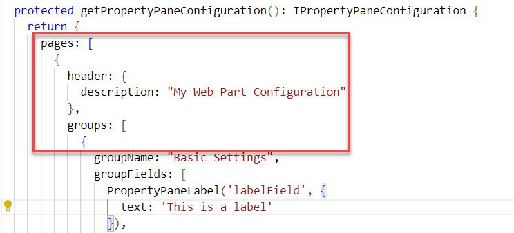 SPFx web part property pane