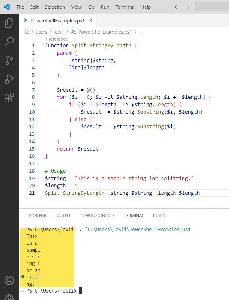 Split a String by Length in PowerShell