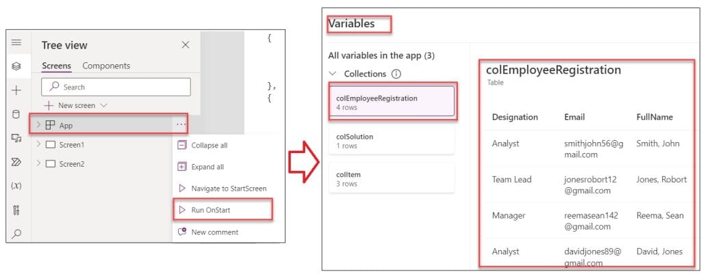 split text into power apps collection