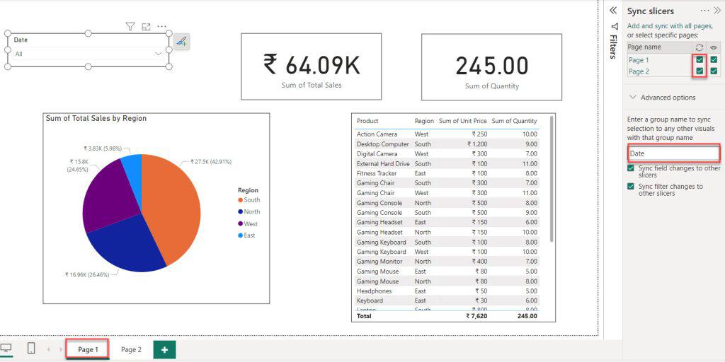 sync multiple slicers in power bi