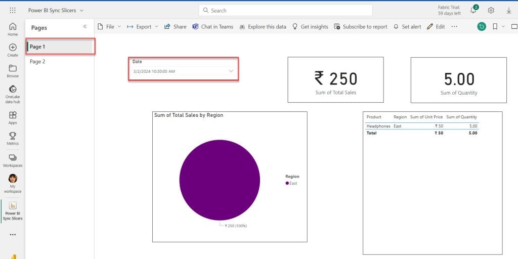 Sync slicer working in Power BI Service