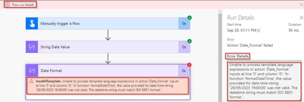 the datetime string must match iso 8601 format power automate