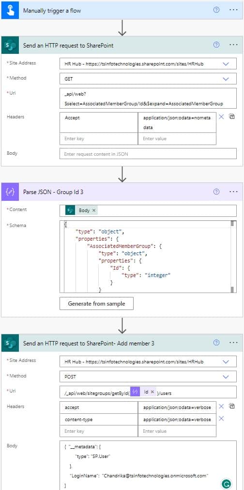 'The user does not exist or is not unique' error in Power Automate