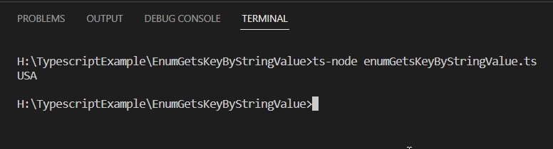 to enum gets key by string value in typescript by using Object.keys