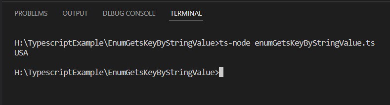 to enum gets key by string value in typescript by using type assertation