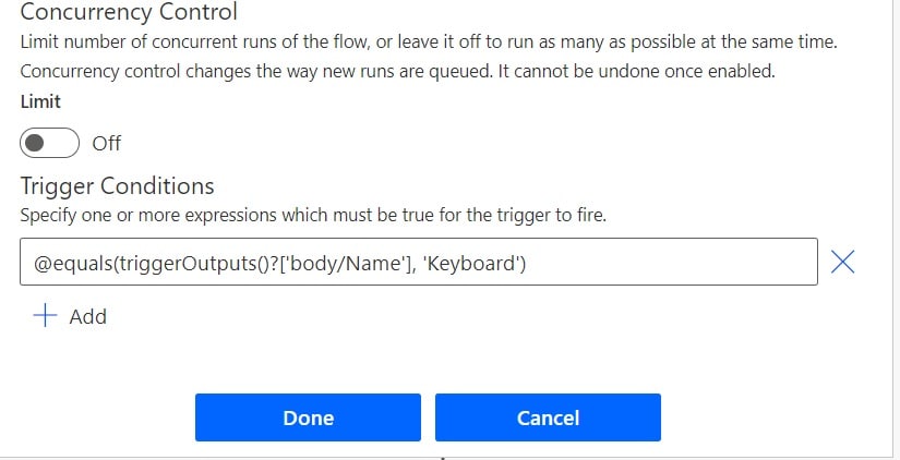 power automate trigger conditions examples