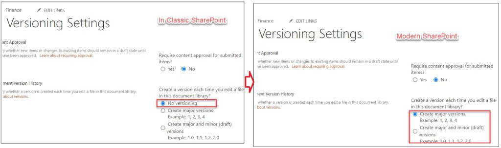 turn off versioning in sharepoint online