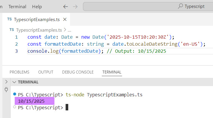 typescript date format