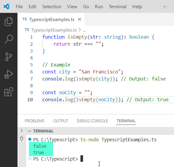 typescript empty string