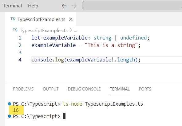 typescript exclamation mark