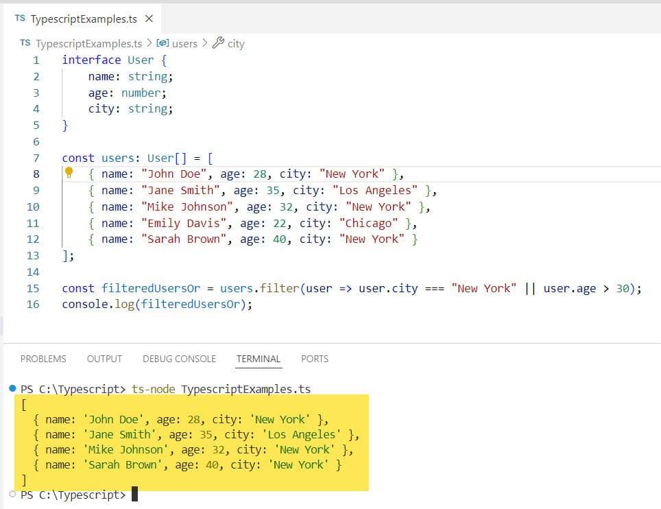 Typescript Filter Array with Multiple Conditions