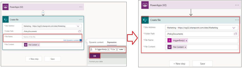 upload file to sharepoint library using powerapps