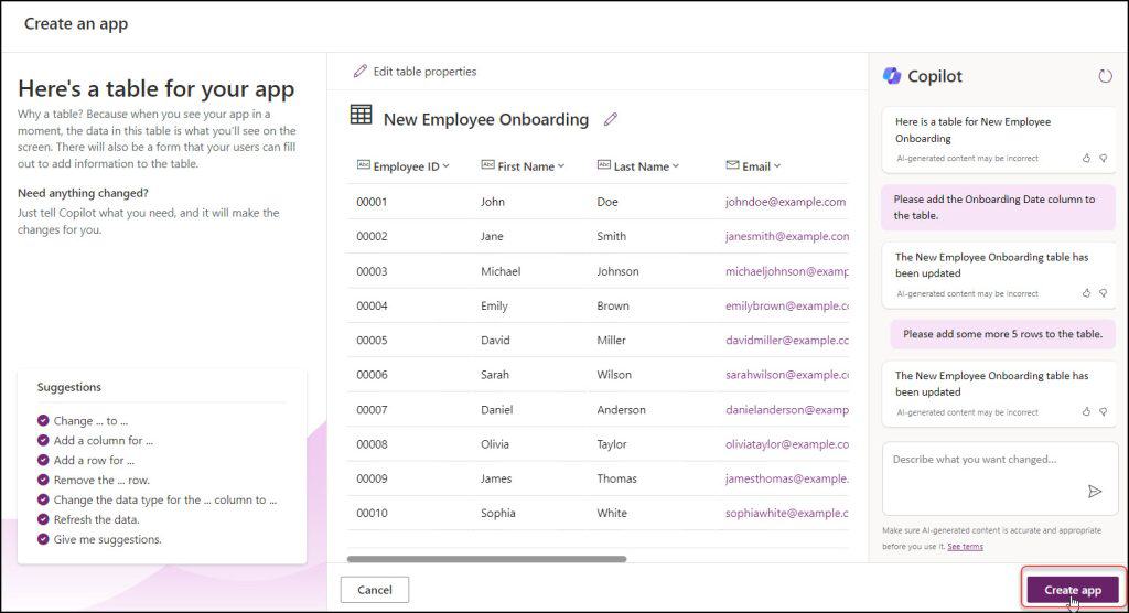 Use copilot in powerapps