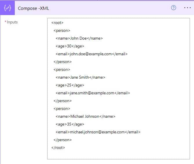 Using Microsoft Power Automate convert xml to string